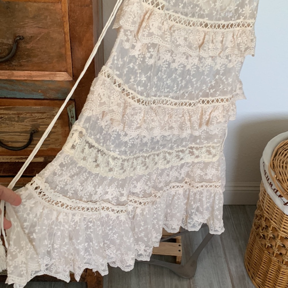 Spell sample Le gauze lace tiered skirt Small - Picture 9 of 13